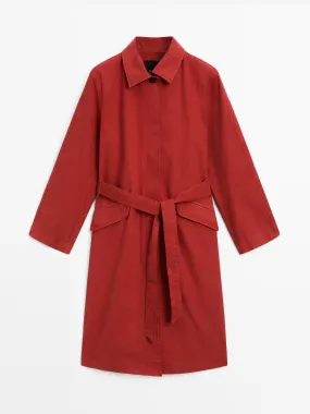 100% cotton trench coat