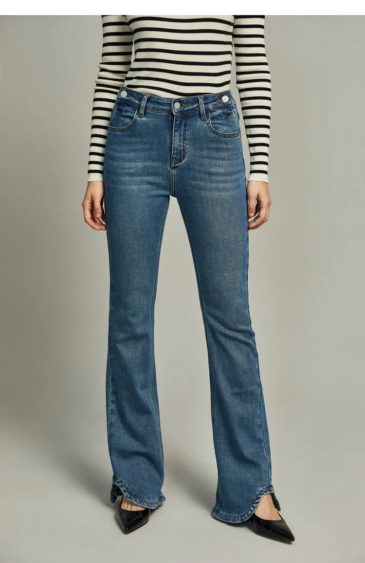 2025    New 2025n Versatile Speaker Jeans Black High Waist Skinny Straps Design Sense Fashion Casual Women's Trousers