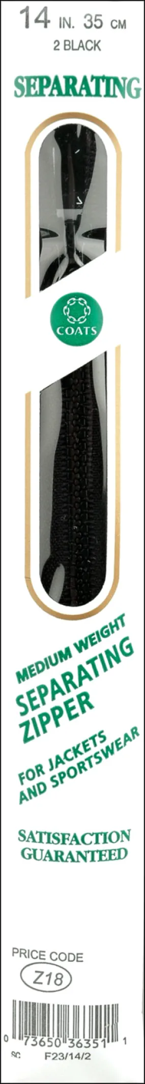 Black -Zip 14" Med Sep C&C