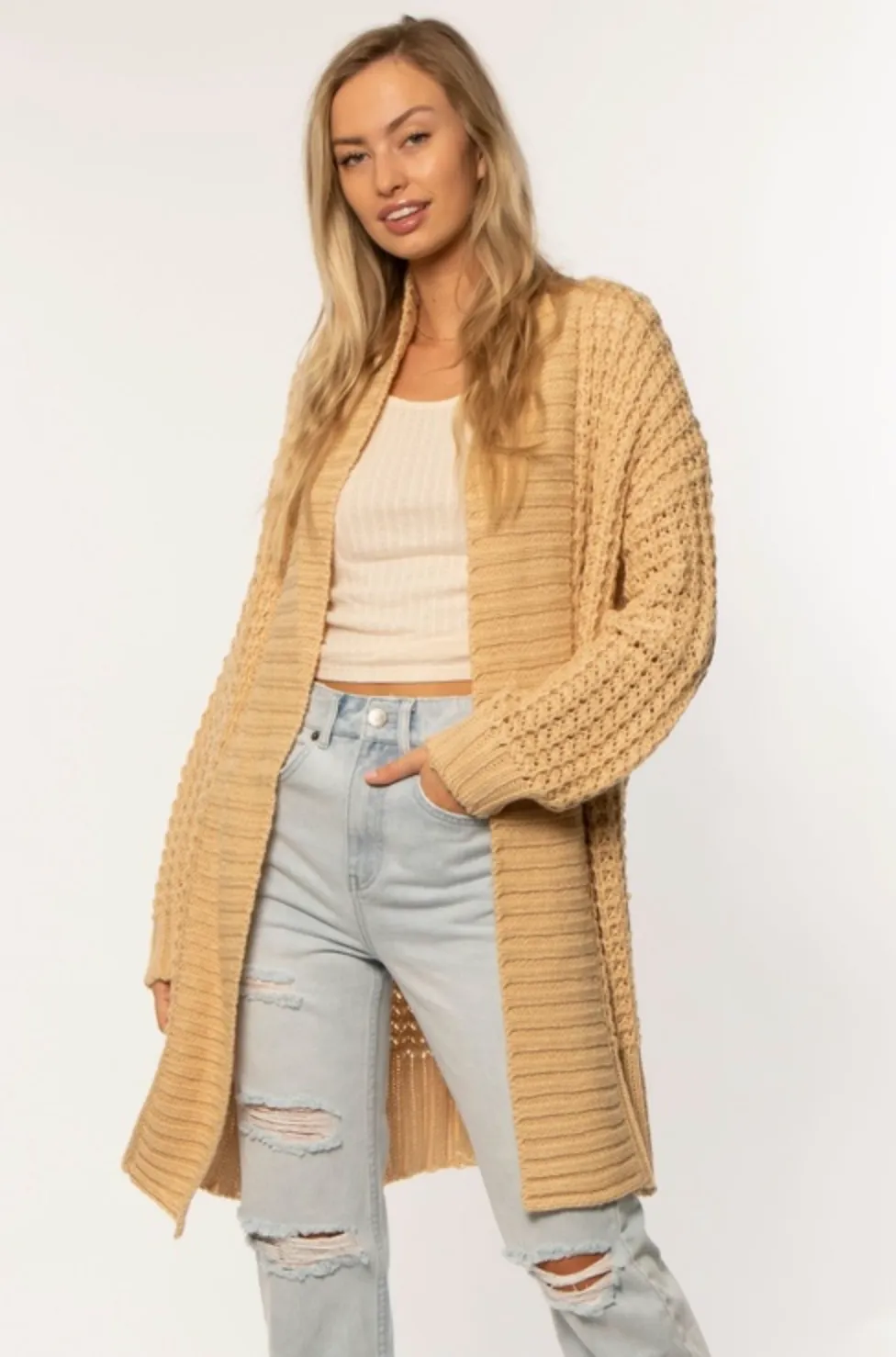 Bonita LS Knit Sweater - Seashell