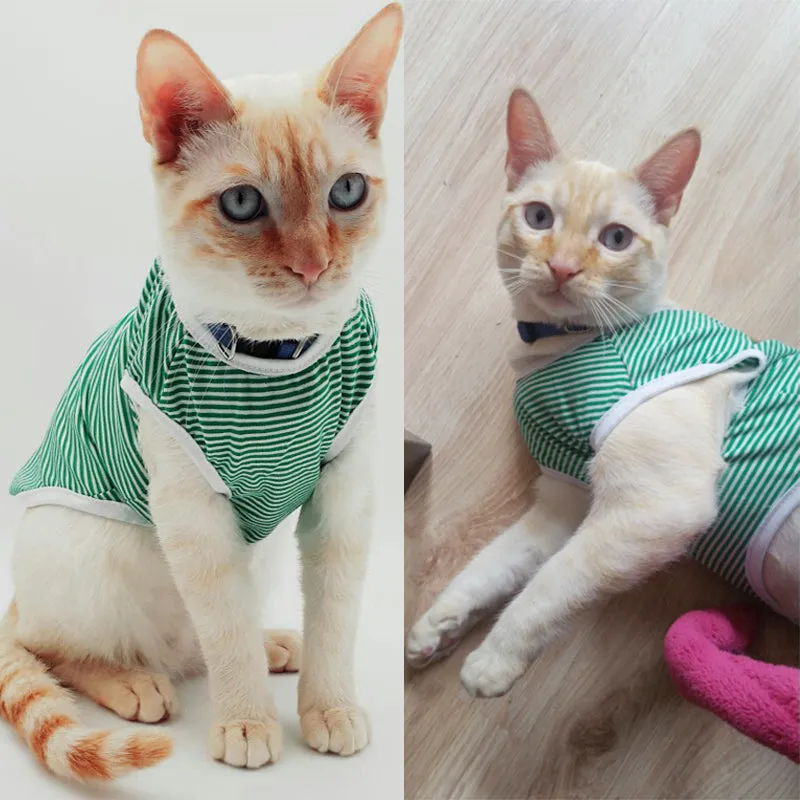 Cat Clothes Cotton Striped Vest Pet Cats T