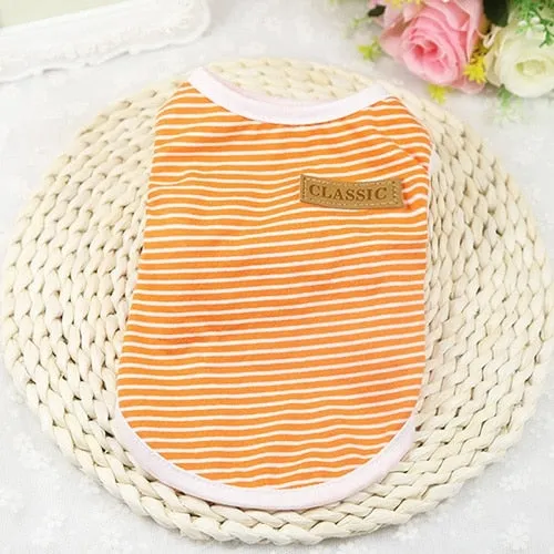 Cat Clothes Cotton Striped Vest Pet Cats T