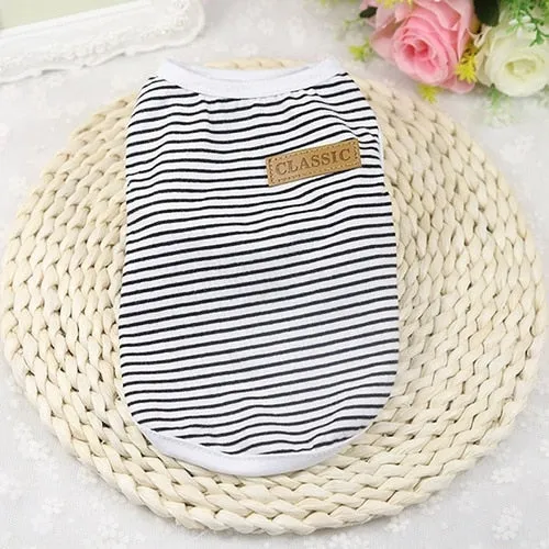 Cat Clothes Cotton Striped Vest Pet Cats T