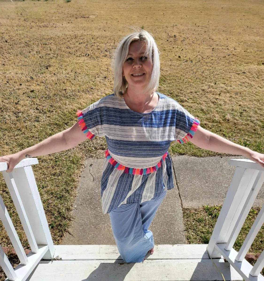 Find Your Place Ash Blue Wide Leg Pants