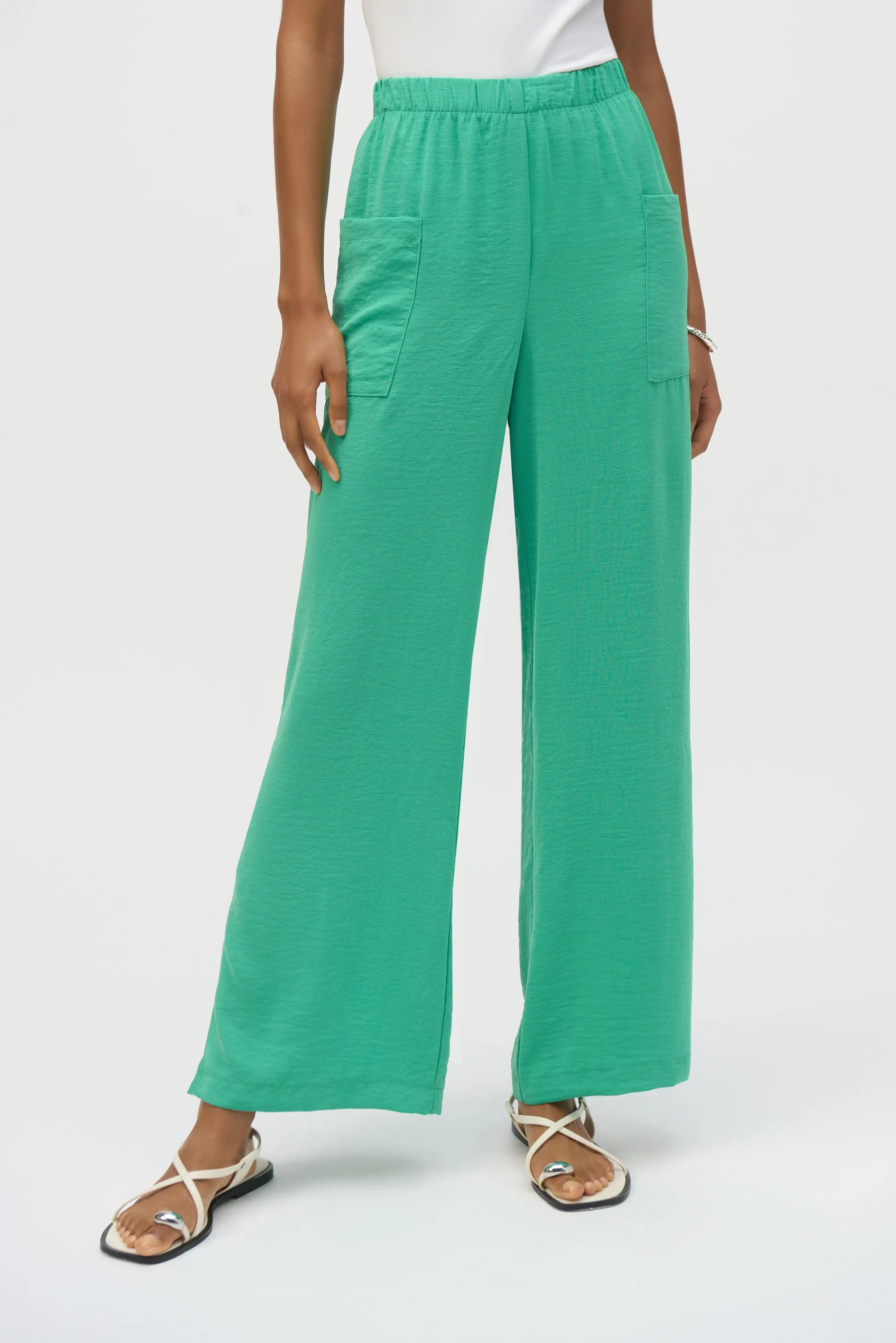 Gauze Wide-Leg Pull-On Pants