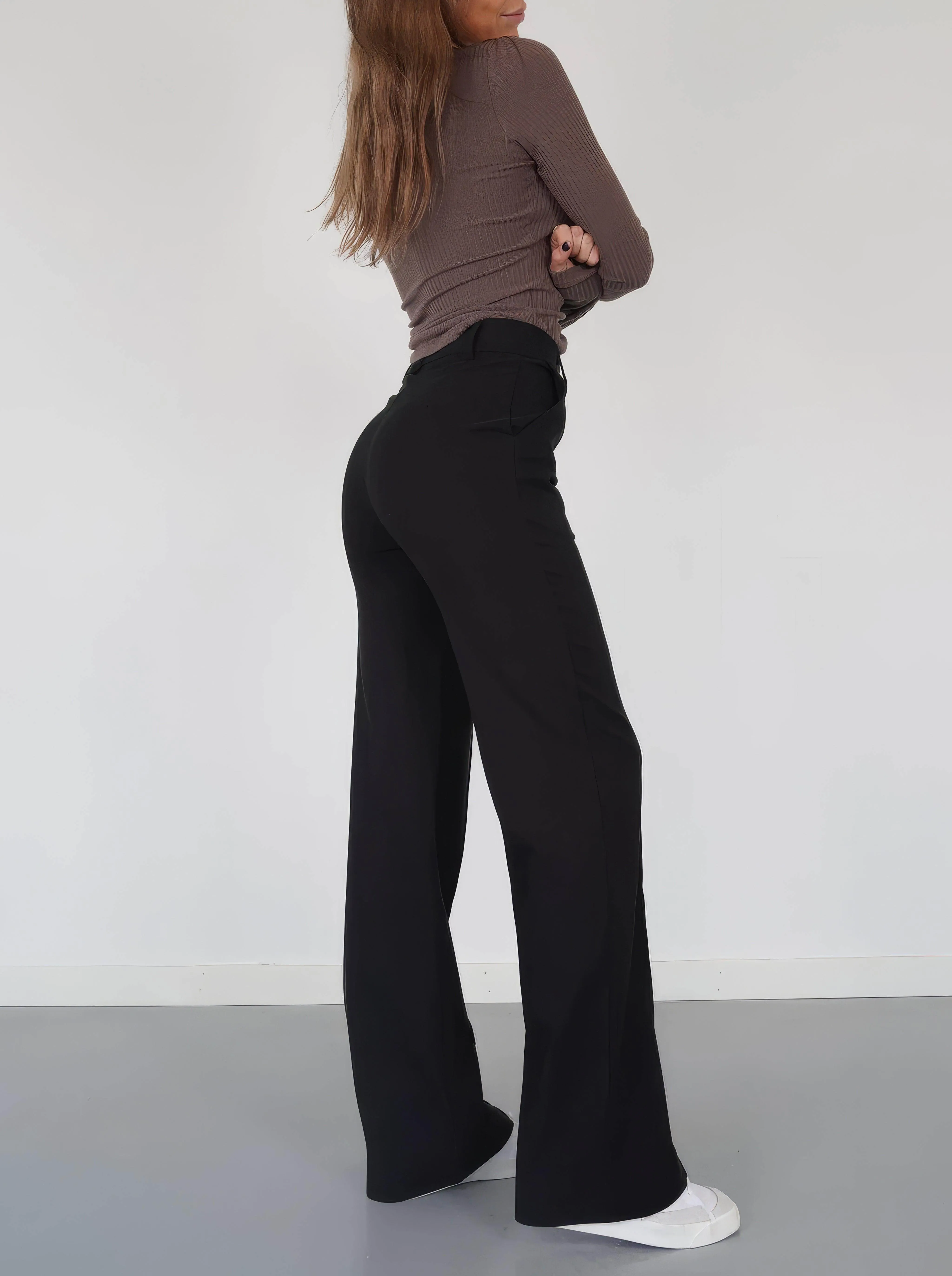 High-Waisted Elegant Women's Trousers