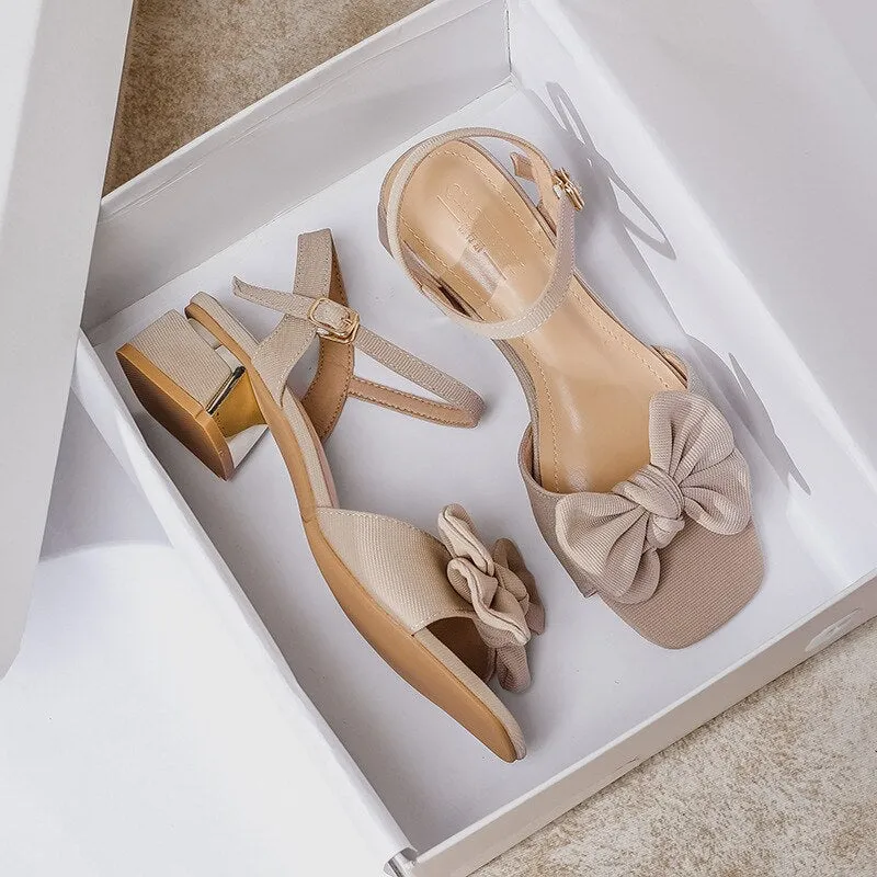 hulianfu  summer women's outerwear sandals ladies high heels bow design career and party wear Korean style casual shoes size 41-43