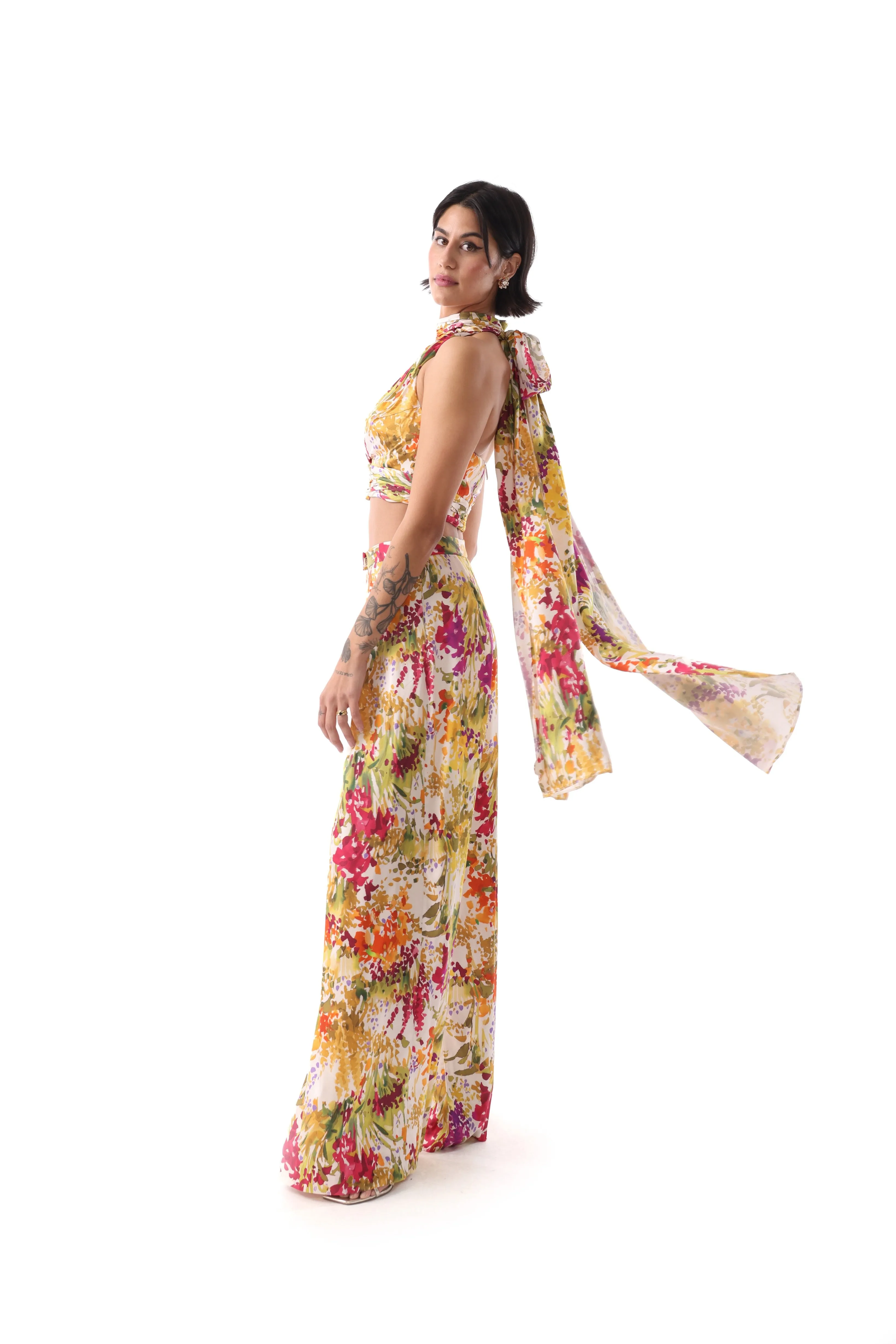 MIRANDA Floral Wide-Leg Pants