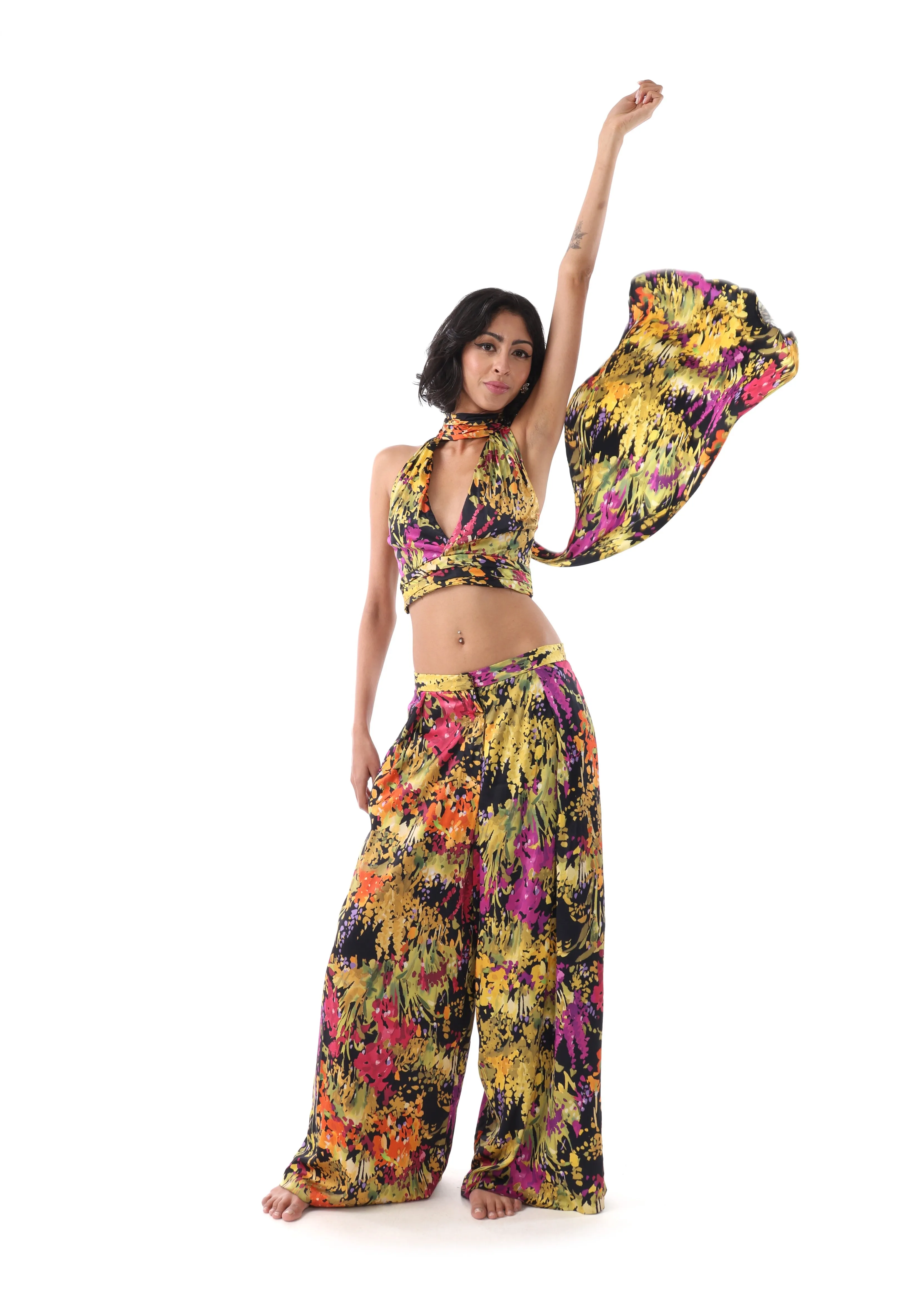 MIRANDA Floral Wide-Leg Pants