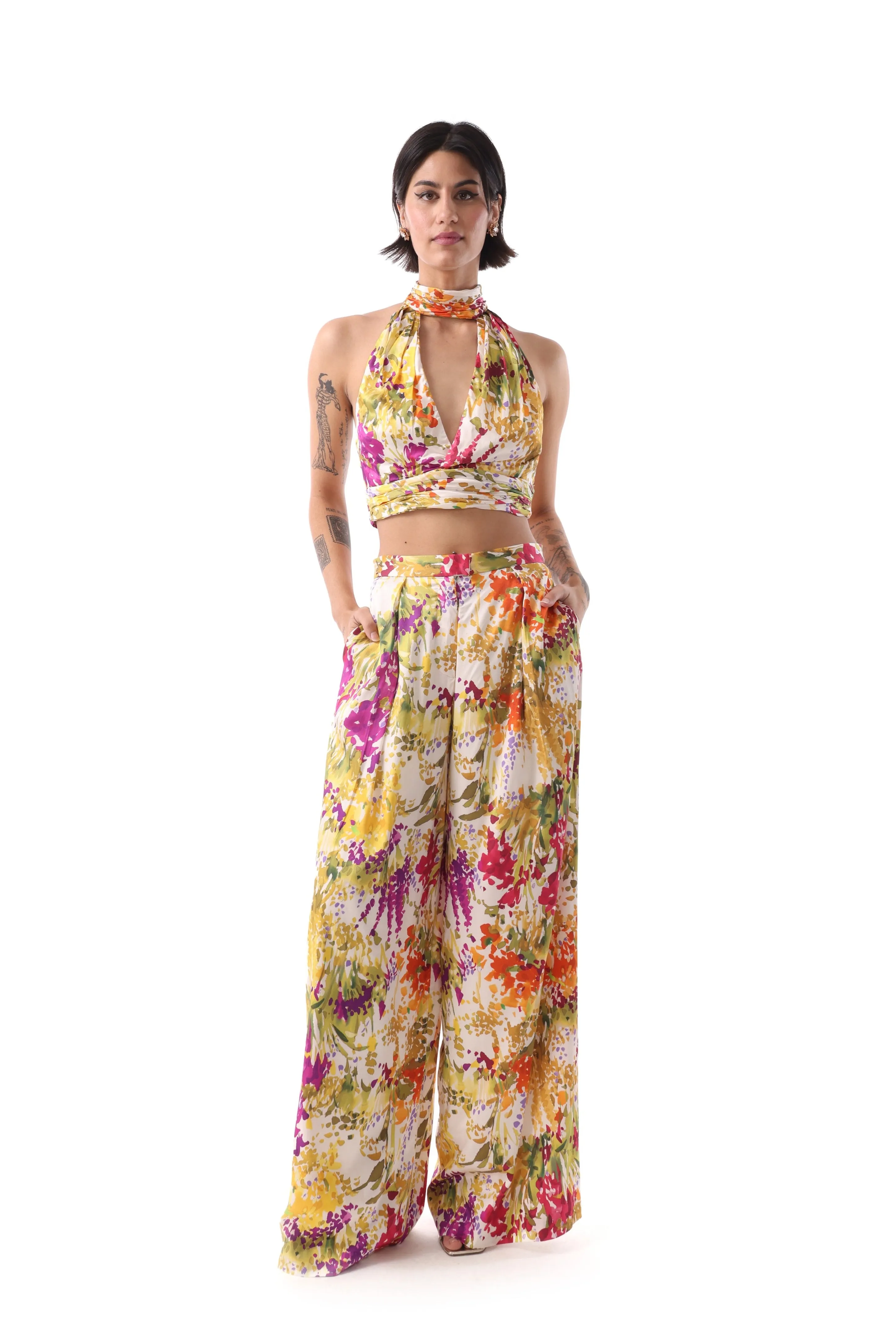 MIRANDA Floral Wide-Leg Pants