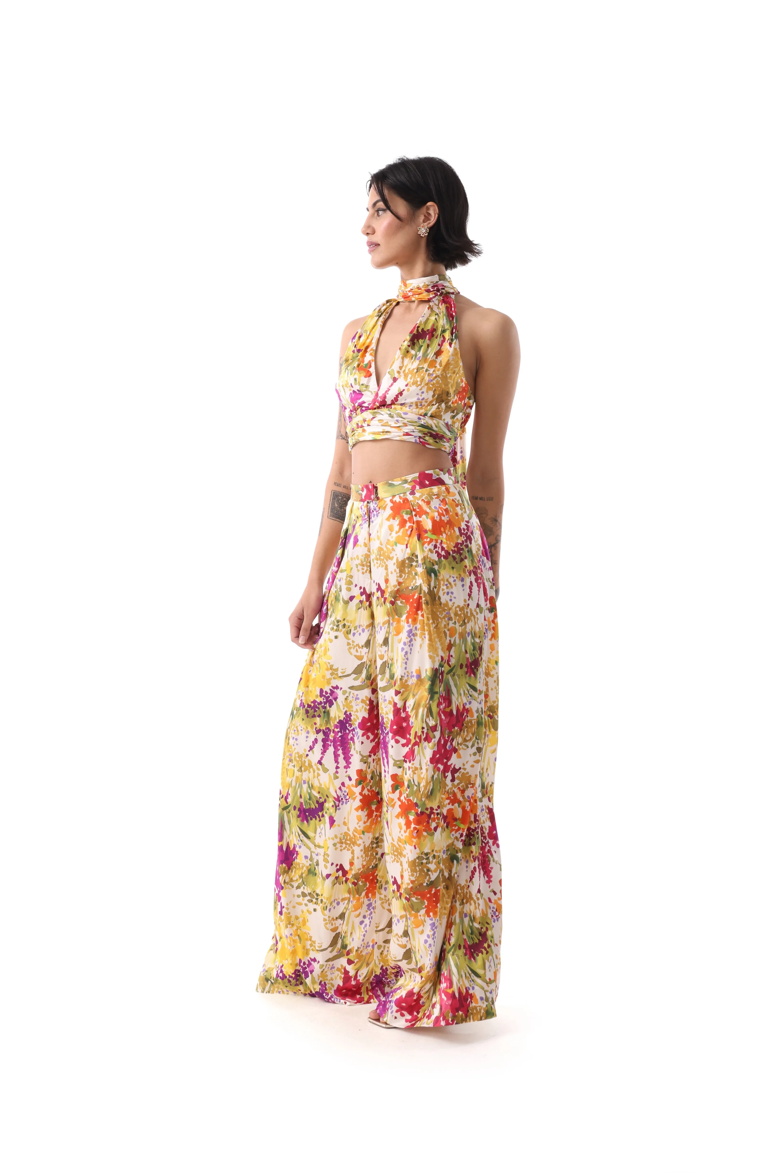 MIRANDA Floral Wide-Leg Pants