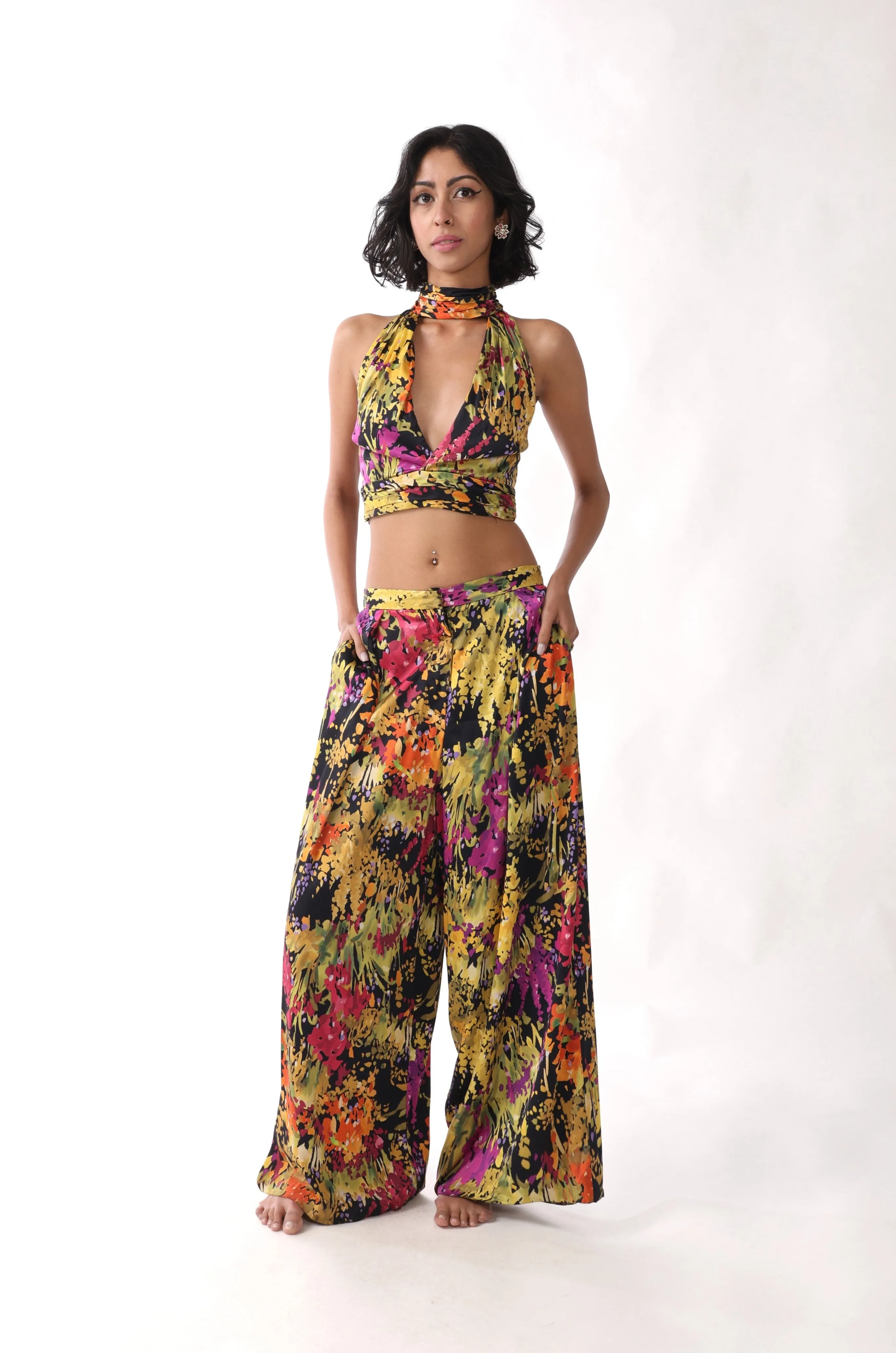 MIRANDA Floral Wide-Leg Pants