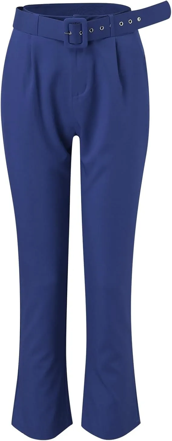 Women's Two-Piece Trousers with Belt Suit Set 42023 XL