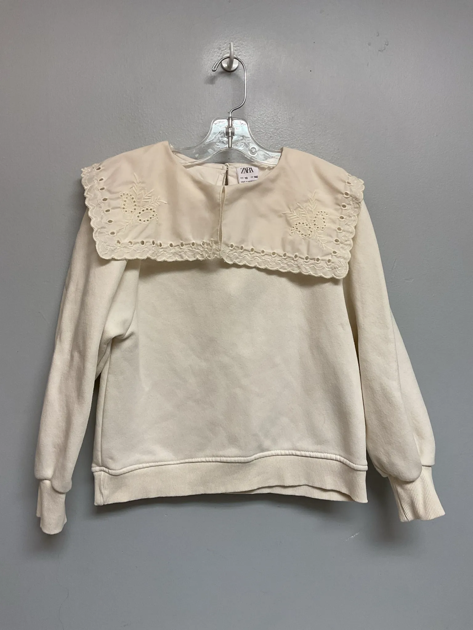 Zara Size 10 Beige Cotton Big Girls Sweatshirts & Jackets